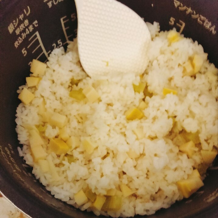 筍とブロッコリーの芯の炊き込みご飯